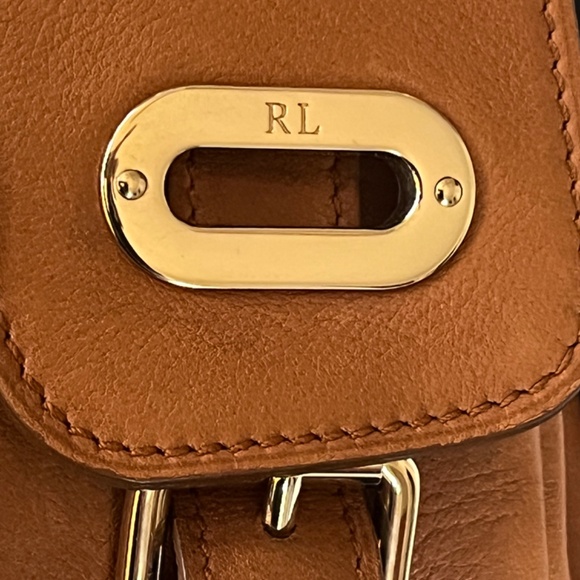 Ralph Lauren Collection Ricky Bag - Tan Leather Shoulder Bag with Chain Straps - Picture 5 of 16